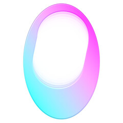 Abstract Pink and Blue Gradient Oval Frame Illustration isolated PNG with Transparent Background