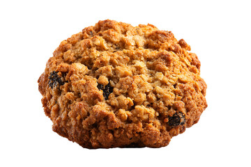 Delicious oatmeal raisin cookie isolated on transparent background