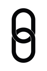 Obraz premium Strong Chain Link Silhouette Isolated Vector