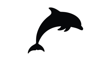 Fototapeta premium A leaping dolphin form is presented as a dark silhouette