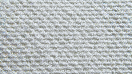 Detailed Macro of White Woven Fabric with Repeating Pattern