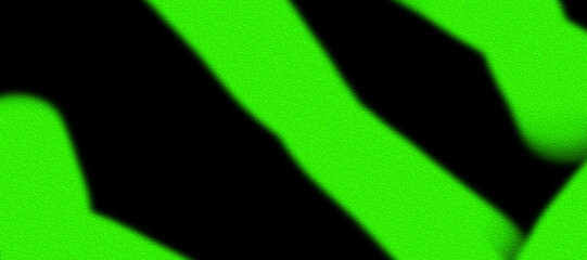Abstract Neon Green Glowing Shapes on Black Background