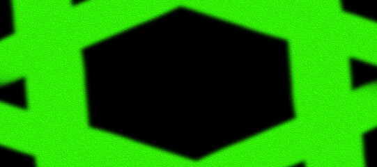 Abstract Neon Green Glowing Shapes on Black Background