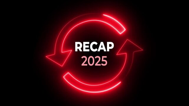 2025 Recap economy, business, financial concept. Business planning in 2026. Motion graphics of financial recap idea. 4k graphics animation.