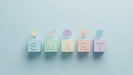 Fototapeta premium SMART Goals for Entrepreneurs in a Modern Office Environment