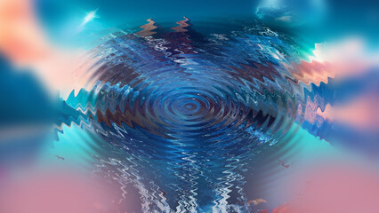 Water Ripples, Circular Waves, Liquid Texture glassy background. water surface with ripple effect gradient background for wallpaper,poster, banner.