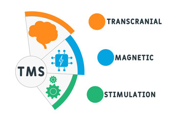 TMS - transcranial magnetic stimulation
acronym. business concept background. vector illustration concept with keywords and icons. lettering illustration with icons for web banner, flyer, landing