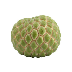 Obraz premium Green pineapple with hexagonal texture close-up cutout isolated on transparent background