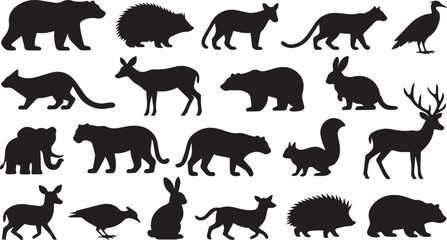 Obraz premium wild animals silhouettes