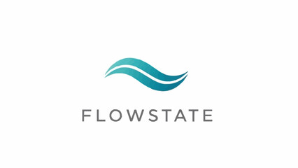 Flowstate logo with abstract wave design and text.