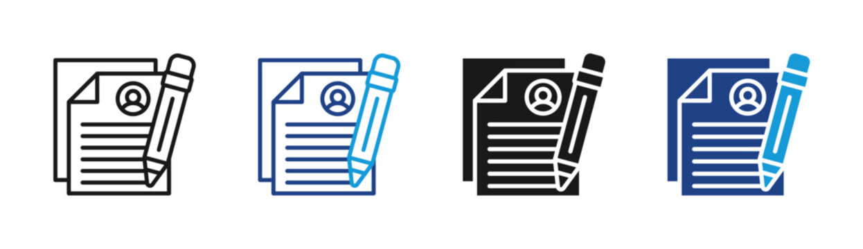 Content Writing icon set multiple style collection