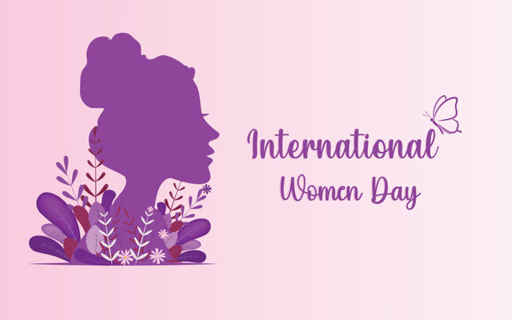 International Women&rsquo;s Day Purple Silhouette Illustration
