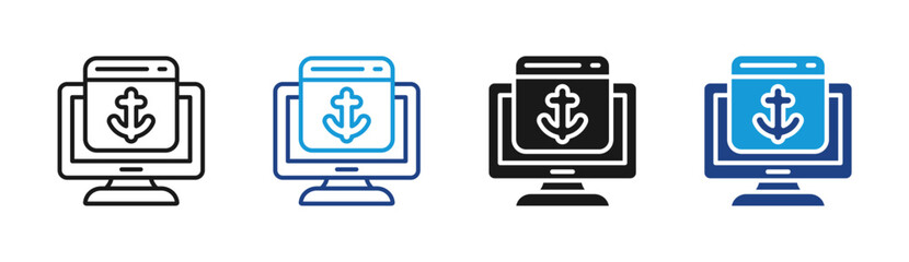 Fototapeta premium Authority Control icon set multiple style collection