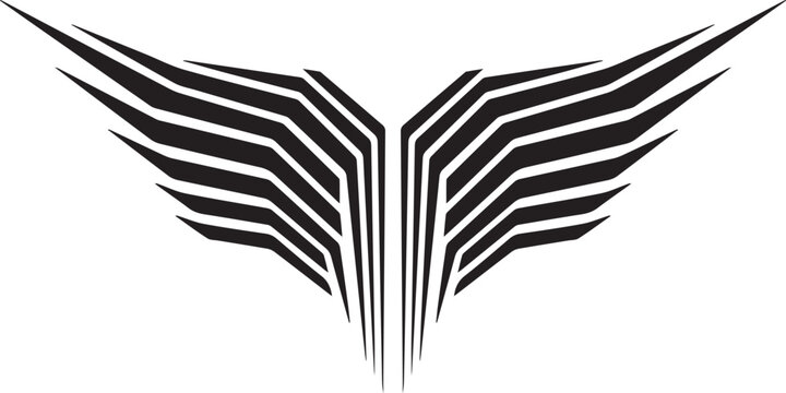 Geometric wings vector for vinyl decals and modern logos