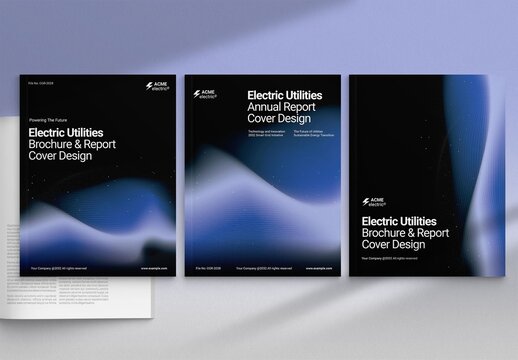 Brochure Report Cover Template ft Abstract Vector Swash Texture for Contemporary Front Page Designs