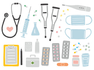 医療小物のイラストセット