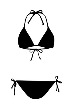 Stylish black bikini set with tie details for summer fashion