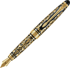 Ornate Black & Gold Collector Fountain Pen
