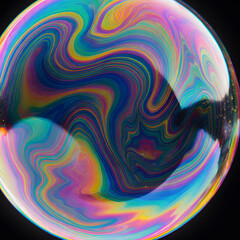 Fototapeta premium Abstract Macro Photograph of an Iridescent Soap Bubble