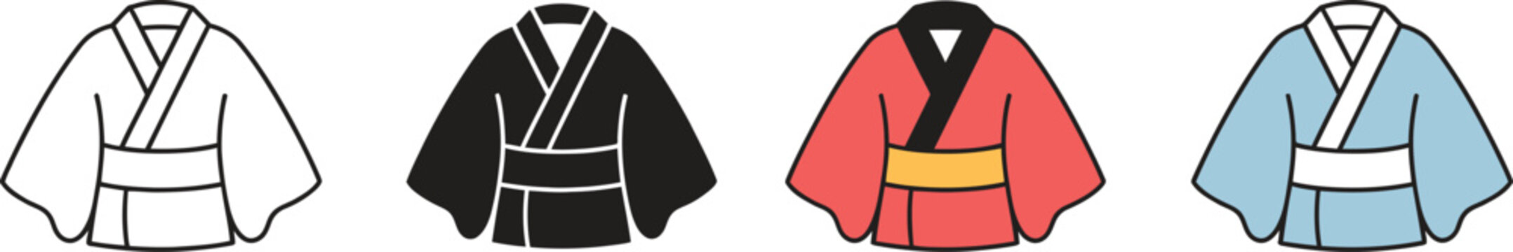 Kimono, traditional dress, Japanese culture, fashion, vector illustration