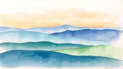 Fototapeta premium Serene mountain landscape at sunset