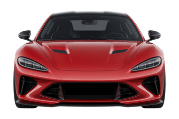 Fototapeta premium Red sports car front view red car isolated on a transparent background