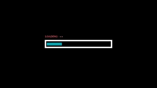 Simple Loading Progress Bar with Teal Fill on Black Background
