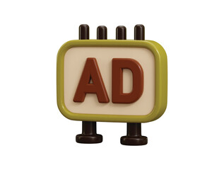 Advertising billboard icon 3d render concept of business promotion advertising billboard icon vector illustration