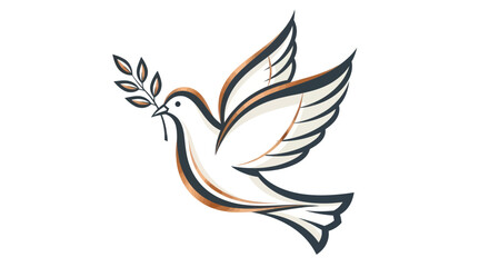 Obraz premium Stylized dove with olive branch symbolizing peace and hope
