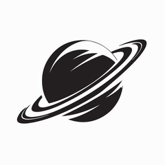 Planet Saturn logo vector illustration design on white background © Imam