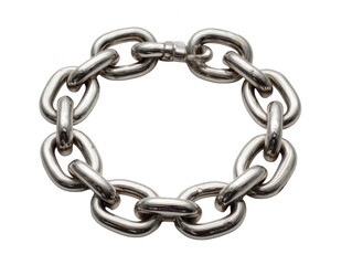 Obraz premium Metal chain link bracelet isolated on transparent background