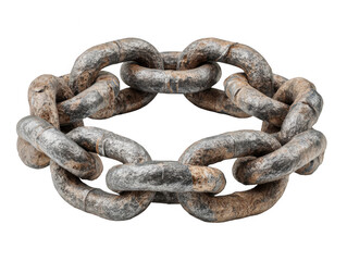 Obraz premium Rusty chain isolated on transparent background