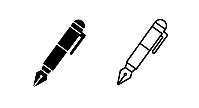 Fount.ain Pen Icons, Black and White for Elegant Writing and Calligraphy