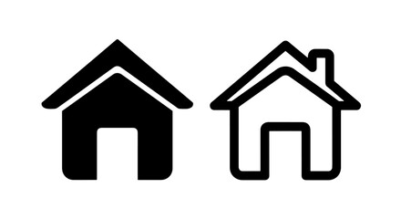 Fototapeta premium House Icons - Black and White for Home and Real Estate