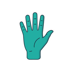 Obraz premium Green Glove Hand High Five Symbol