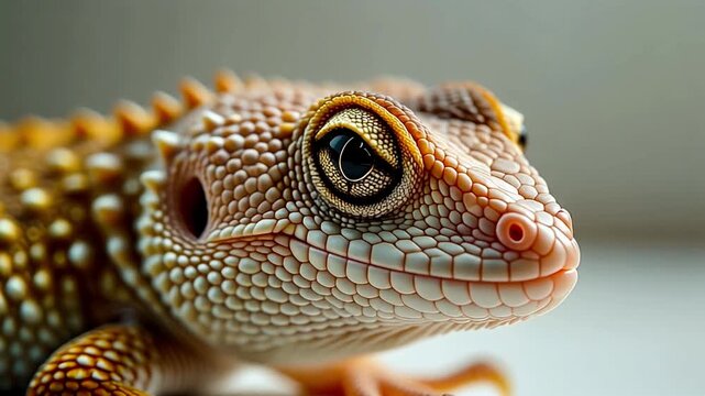 Macro portrait of Indian Garden Lizard (Sarada) resting on white wall, ultra-sharp eye detail, 8K, 2026