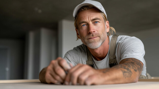 Tasker Assembling Flat-Pack Furniture in an Unfurnished Room

