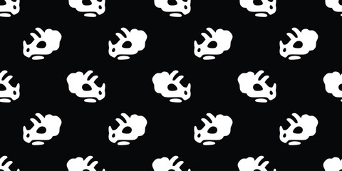 dinosaur seamless pattern skeleton bone triceratops horridus cartoon vector doodle illustration wrapping paper tile background repeat wallpaper scarf isolated design © CNuisin