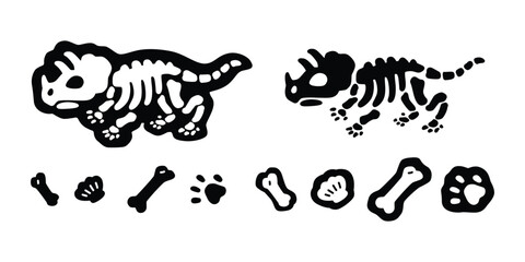 dinosaur vector icon triceratops horridus t-rex Tyrannosaurus rex cartoon character doodle illustration logo isolated design © CNuisin