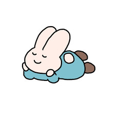 Cute Cartoon Bunny Relaxing