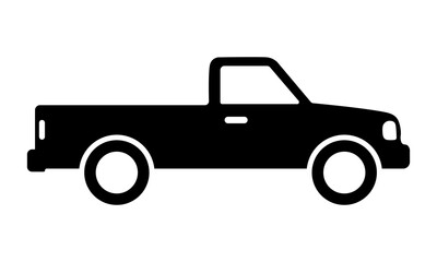 Fototapeta premium Black pickup truck icon representing transportation and vehicle concept.