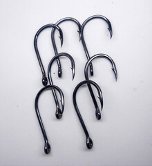 Fishing Hooks Set Isolated On White Background