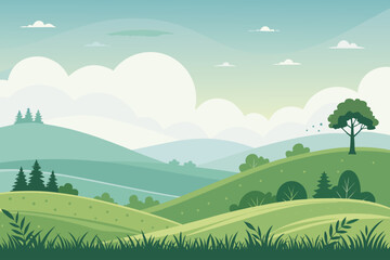 Obraz premium Dynamic Calm Nature With Rolling Hills And Sof Creative Visual