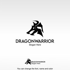 Black Dragon Warrior Logo Template Design Vector. An abstract dragon form representing energy, toughness, and agility.