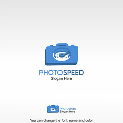 Photo Speed Logo Template Design Vector. A camera icon with motion effects, representing fast and dynamic photography.