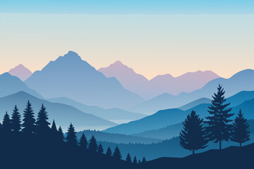 Fototapeta premium Minimal Landscape With Mountains And Professional Photo Perfect for Editorial Content