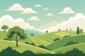 Fototapeta premium Minimal Nature With Rolling Fields And High-Quality Stock Image Great for Commercial Projects