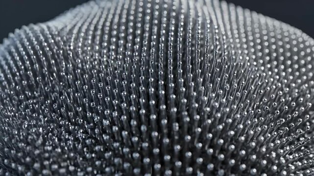 An abstract sphere made of tiny metallic moving elements