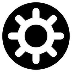 Settings Gear Icon in Black and White &ndash; System Configuration Symbol png