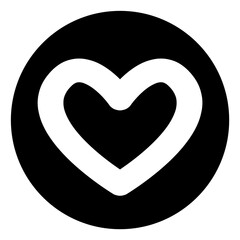 Heart Love Icon in Circle, Like Favorite and Social Media Symbol png
